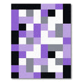 Modern Purple Gray White Geometric Blocks Rug