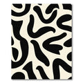 Cream Black Abstract Organic Curves Rug