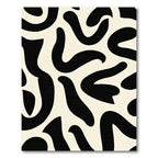 Cream Black Abstract Organic Curves Rug