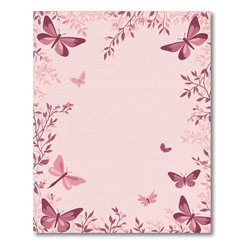 Rose Garden Butterfly Sprig Border Rug