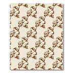 Retro Dark Brown Floral Scroll Rug