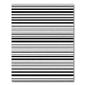 Black White Gray Linear Stripe Rug