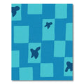 Blue Flying Birds Checkerboard Rug