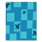 Blue Flying Birds Checkerboard Rug
