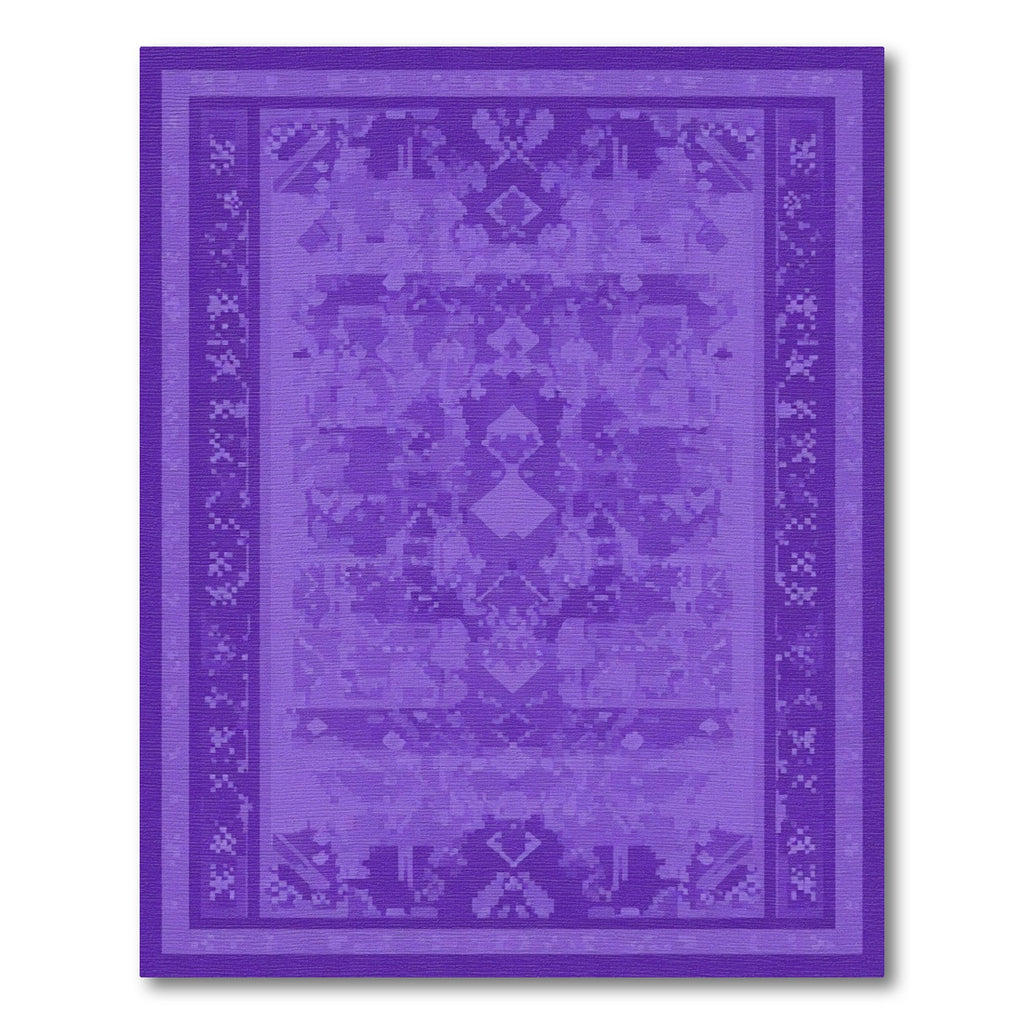 Amethyst Pixelated Geometric Borders Rug
