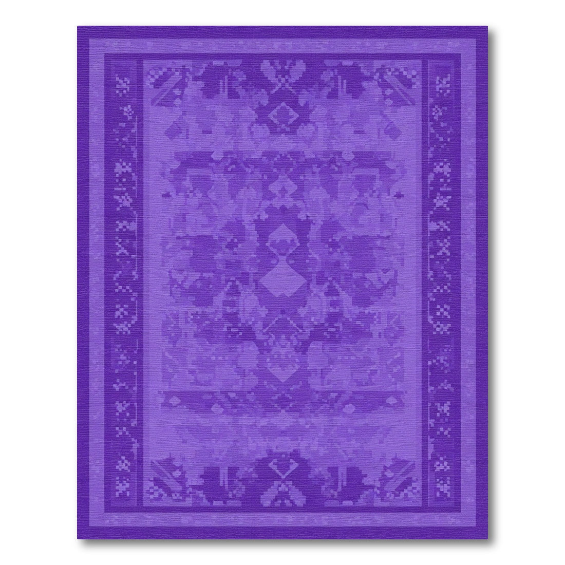 Amethyst Pixelated Geometric Borders Rug