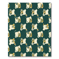 Cream Ox Head Dark Green Pattern Rug