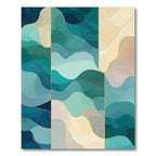 Abstract Teal Sand Dune Waves Rug
