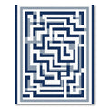 Navy Blue Geometric Maze Layers Rug