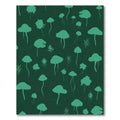 Teal Mushroom Forest Silhouette Rug