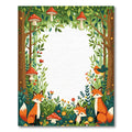 Whimsical Woodland Foxes Mushroom Border Rug
