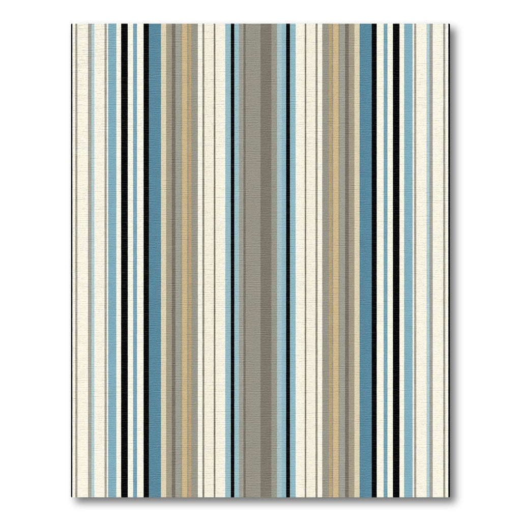 Modern Earthy Blue Stripe Rug