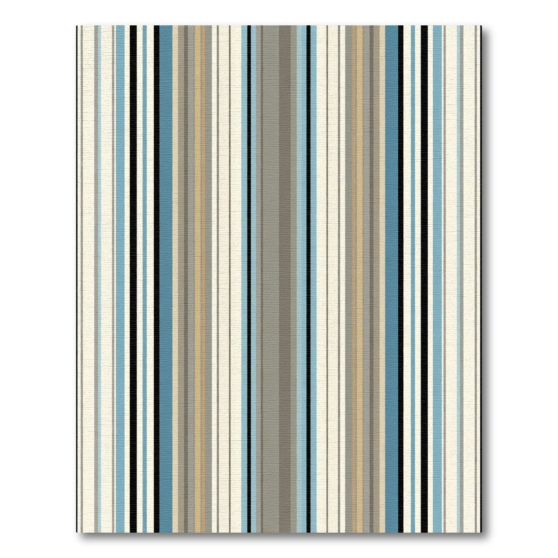 Modern Earthy Blue Stripe Rug