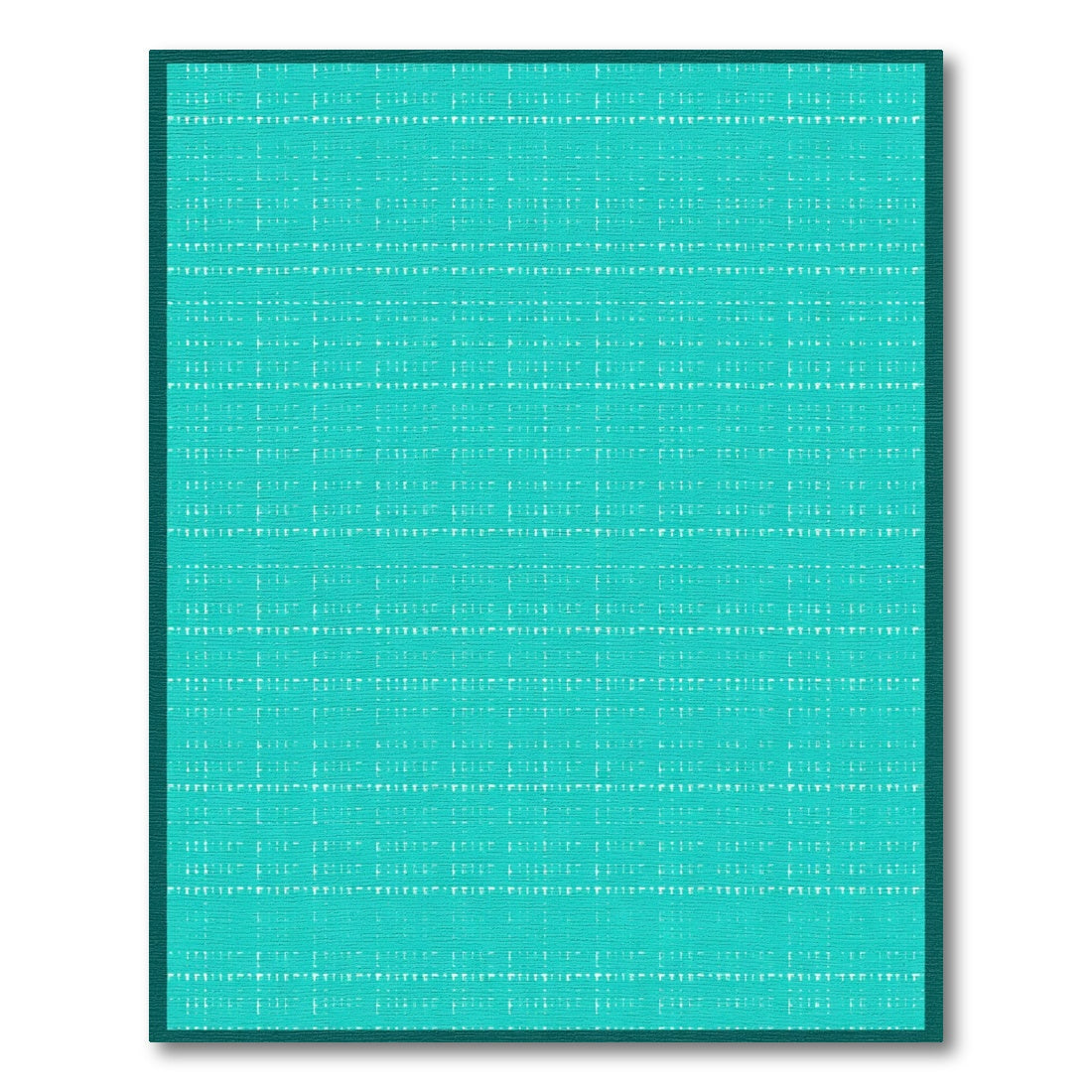 Aqua White Linear Grid Overlay Rug