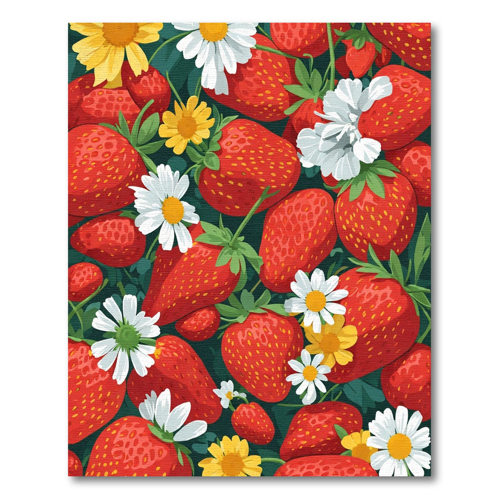 Red Strawberry Daisy Garden Collection Rug