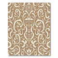 Ivory Brown Stylized Damask Flora Rug