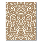 Ivory Brown Stylized Damask Flora Rug