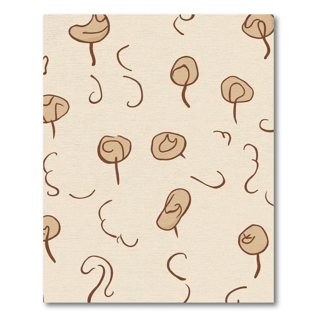 Minimalist Earthy Tan Abstract Shapes Rug