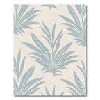 Pale Blue Tropical Leaf Cluster Rug
