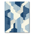 Indigo Blue Geometric Stacked Forms Rug