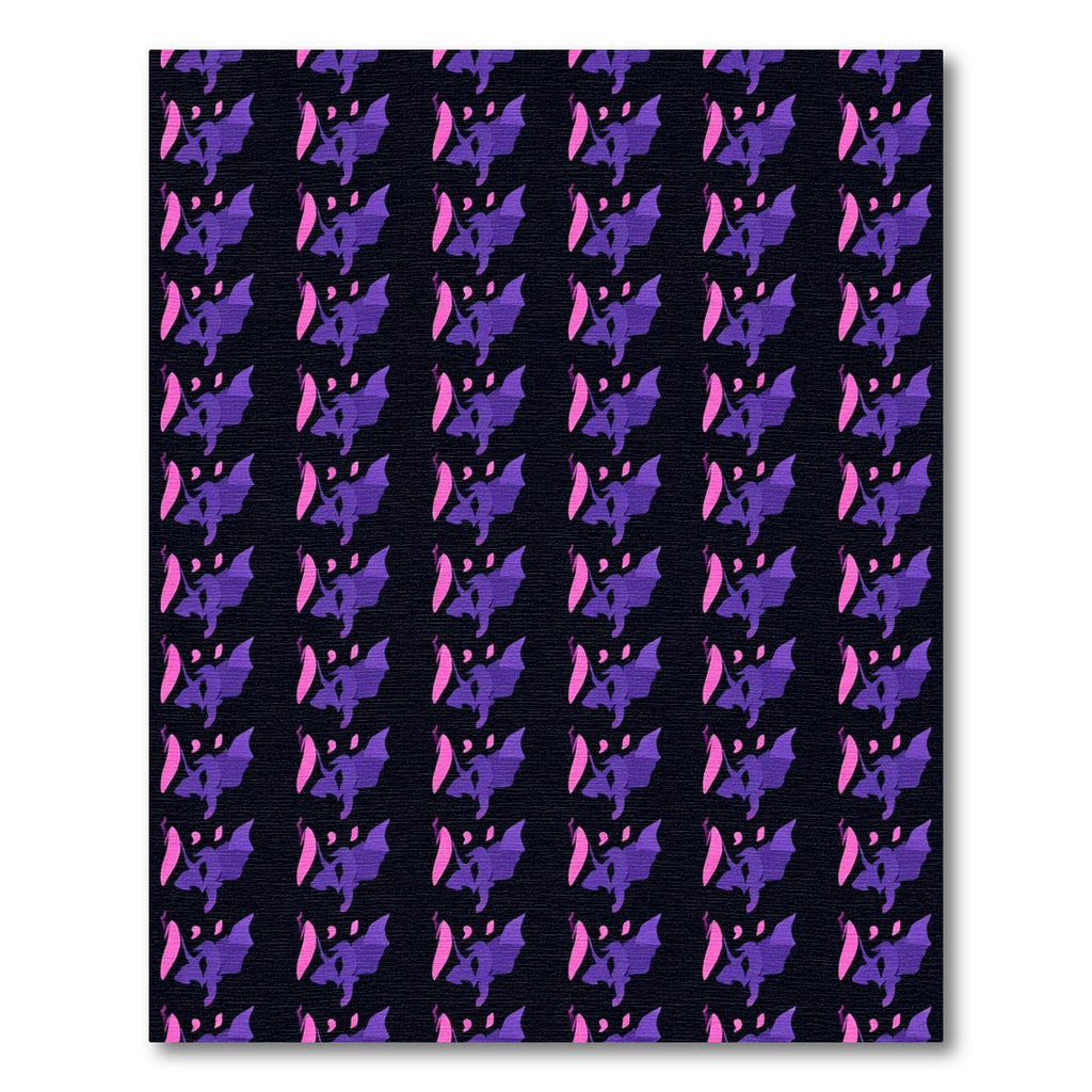 Purple Pink Flying Bat Pattern Rug