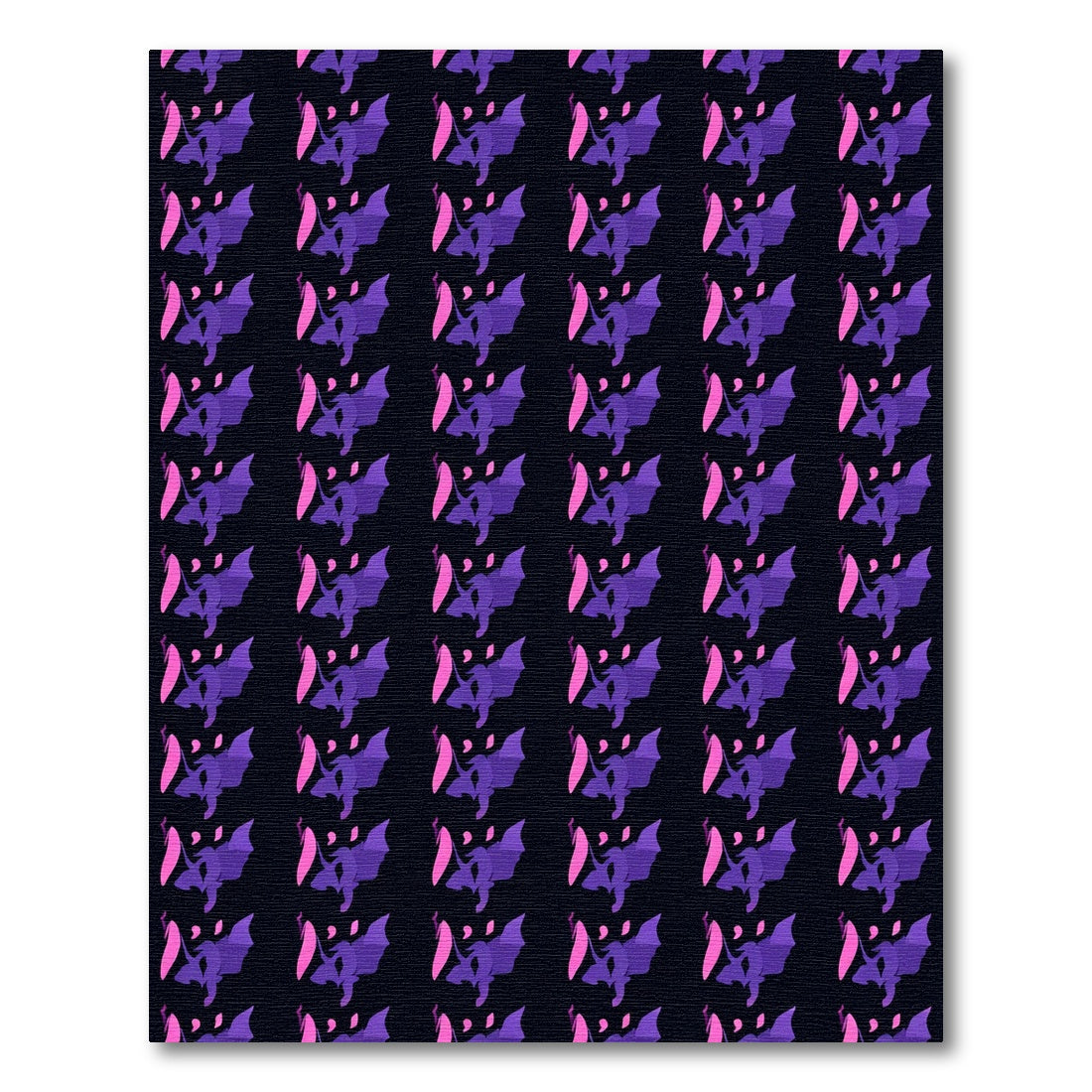Purple Pink Flying Bat Pattern Rug