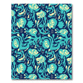 Abstract Teal Cream Organic Flow Rug