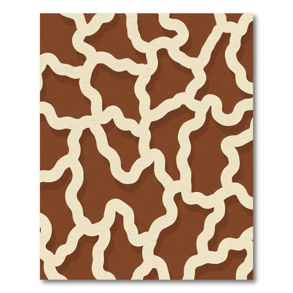 Brown Cream Animal Print Abstract Rug