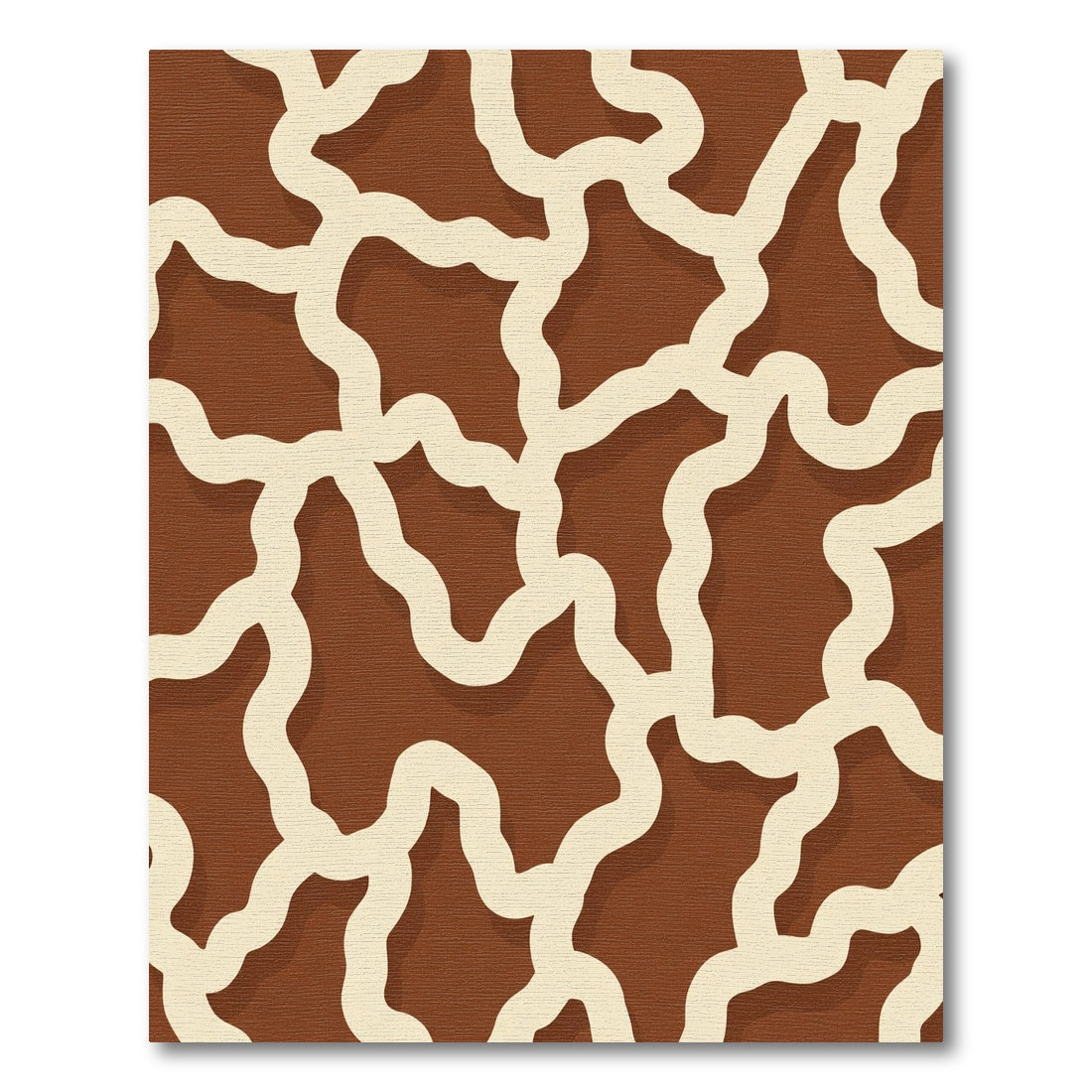 Brown Cream Animal Print Abstract Rug
