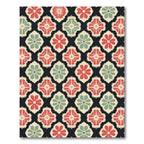 Retro Floral Quatrefoil Medallion Accent Rug