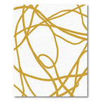 Golden Abstract Continuous Line Rug