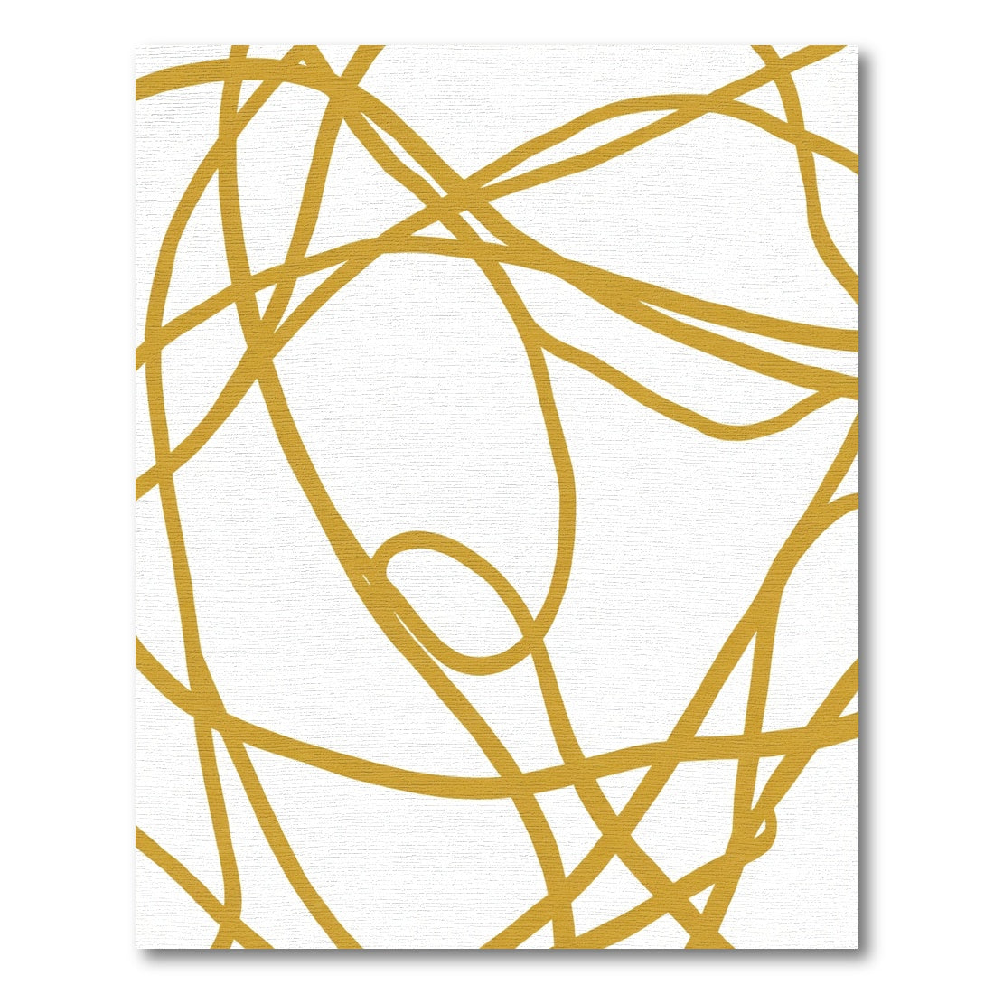 Golden Abstract Continuous Line Rug