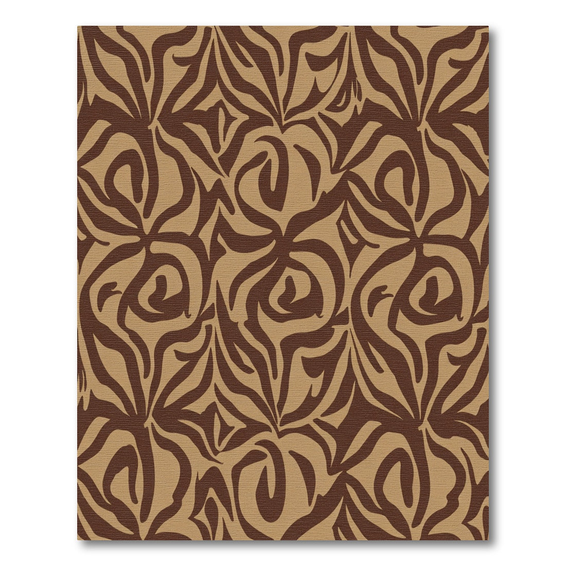 Earthy Brown Swirl Abstract Rug