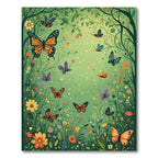 Whimsical Monarch Butterfly Garden Rug