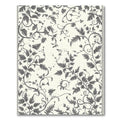 Vintage Gray Leafy Vine Swirl Rug