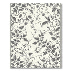 Vintage Gray Leafy Vine Swirl Rug