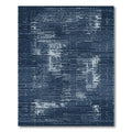 Deep Blue Textured Horizontal Weave Rug