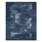 Deep Blue Textured Horizontal Weave Rug