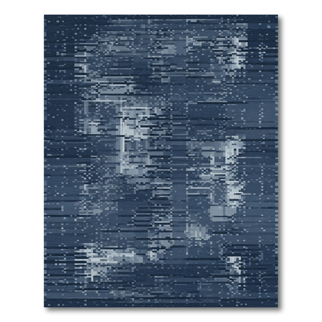 Deep Blue Textured Horizontal Weave Rug