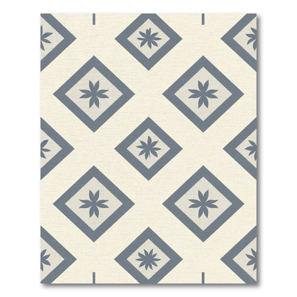 Gray Diamond Floral Arrangement Rug