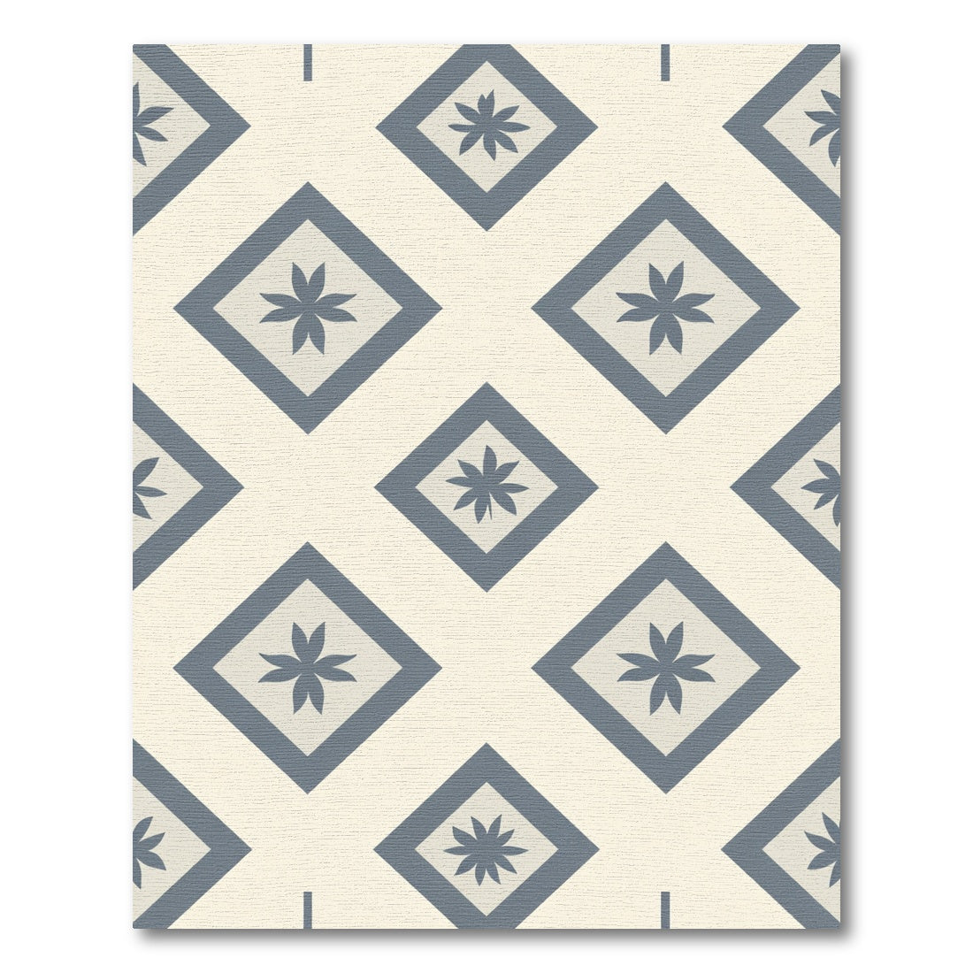 Gray Diamond Floral Arrangement Rug