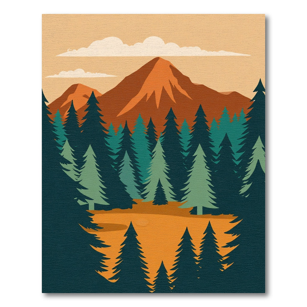 Crimson Peaks Evergreen Forest Vista Rug