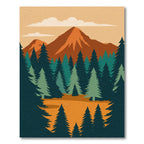 Crimson Peaks Evergreen Forest Vista Rug
