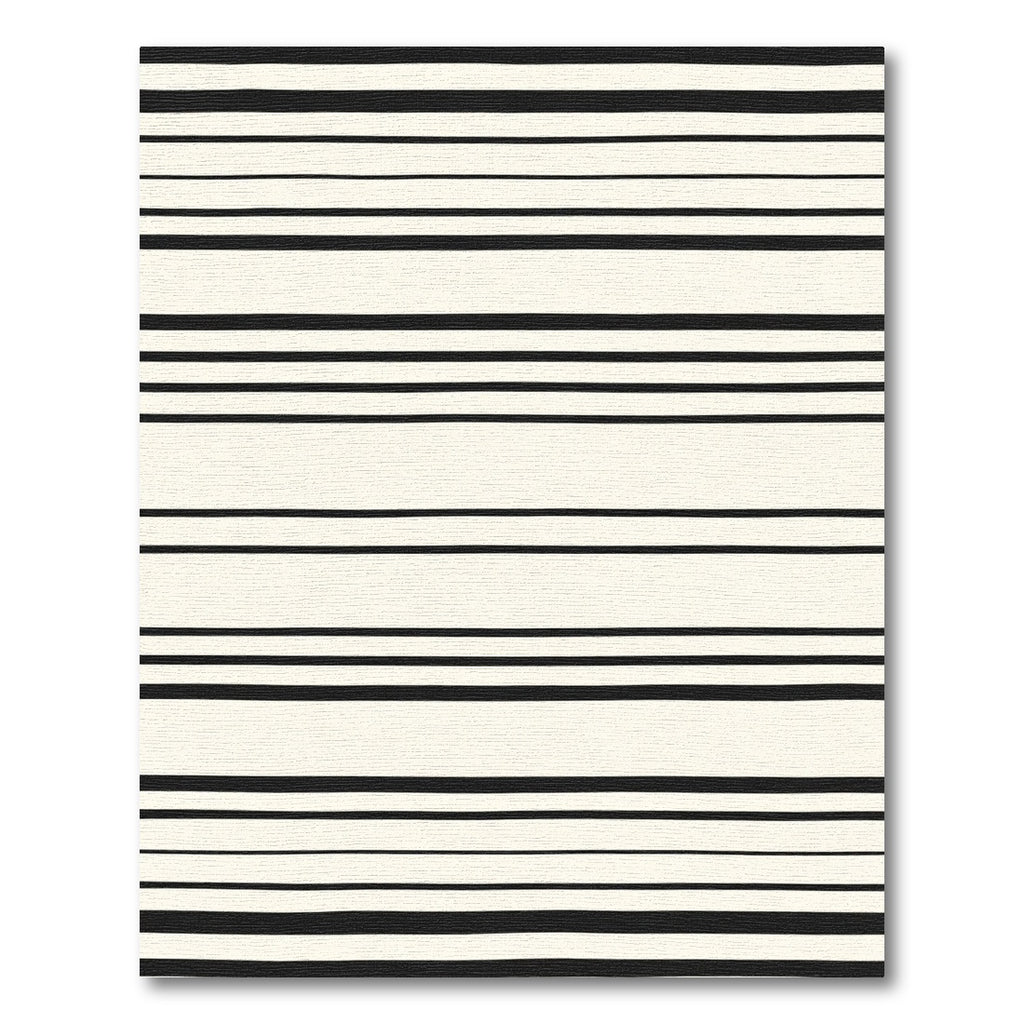 Classic Black White Striped Arrangement Rug