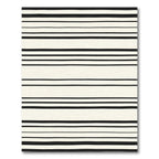 Classic Black White Striped Arrangement Rug