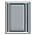 Cool Gray Concentric Stripe Border Rug
