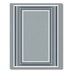 Cool Gray Concentric Stripe Border Rug