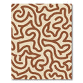 Earthy Brown Abstract Continuous Line Rug