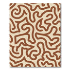 Earthy Brown Abstract Continuous Line Rug