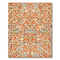 Earth Orange Geometric Diamond Rug